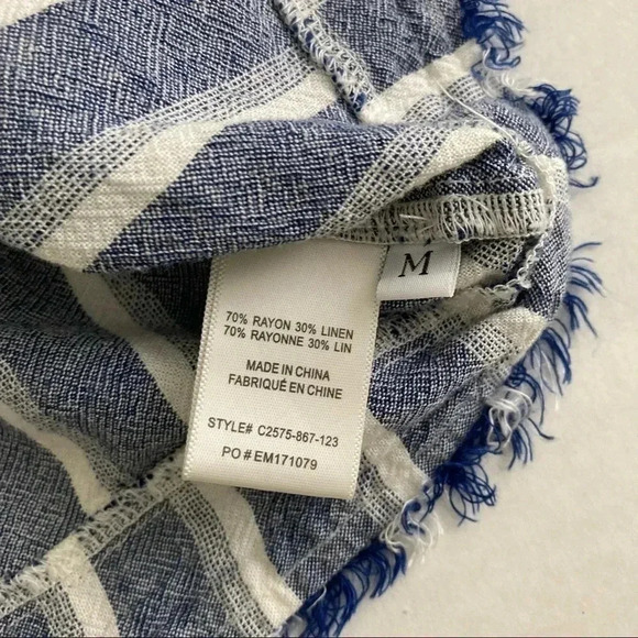 CLOTH & STONE Button Back Frayed Stripe Tank‎ Medium - Picture 6 of 8